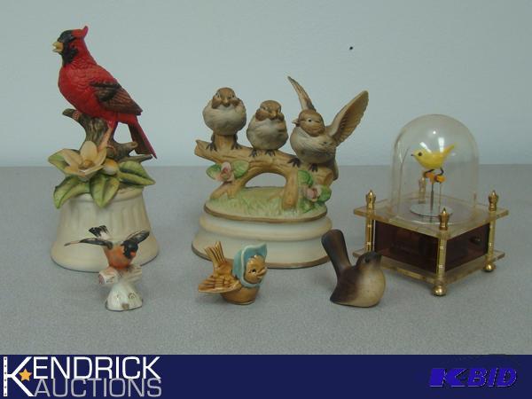 Lot of Bird Figurines, and Music Boxes