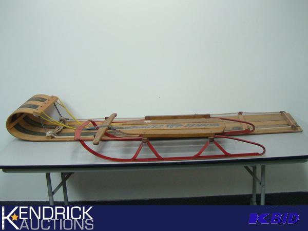 Vintage Wood Snow King Toboggan, and Yankee Clipper Sled
