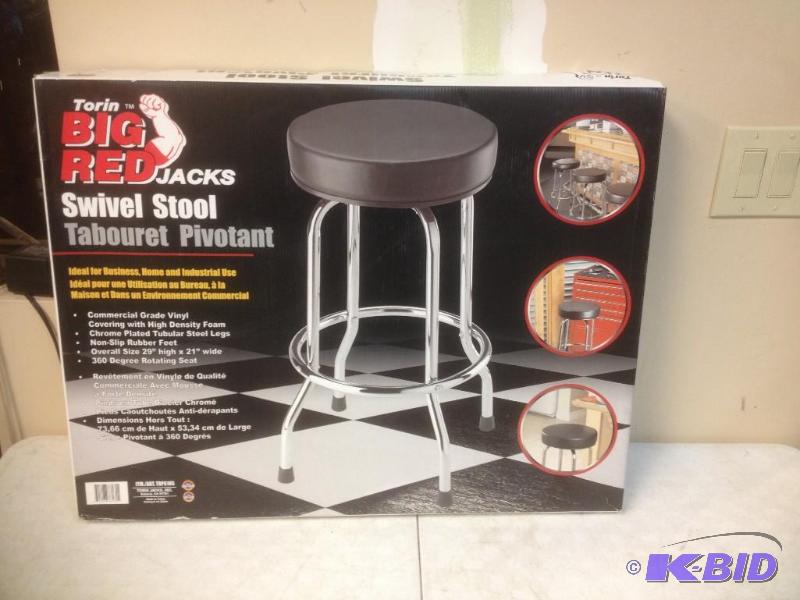 Brand New Big Red Swivel Stool. In The Box...