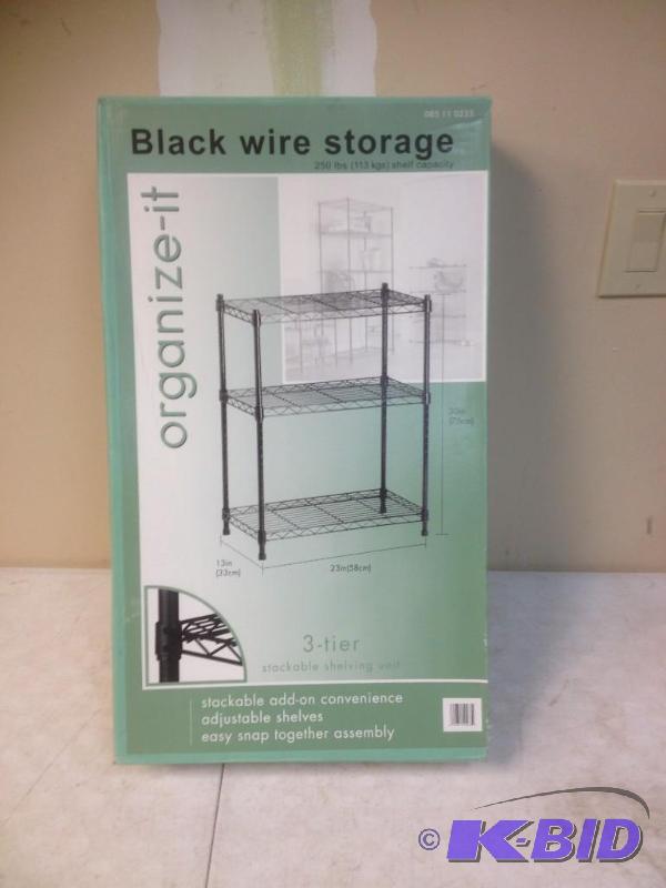 New In The Box, Three Tier Black Wire Storage...