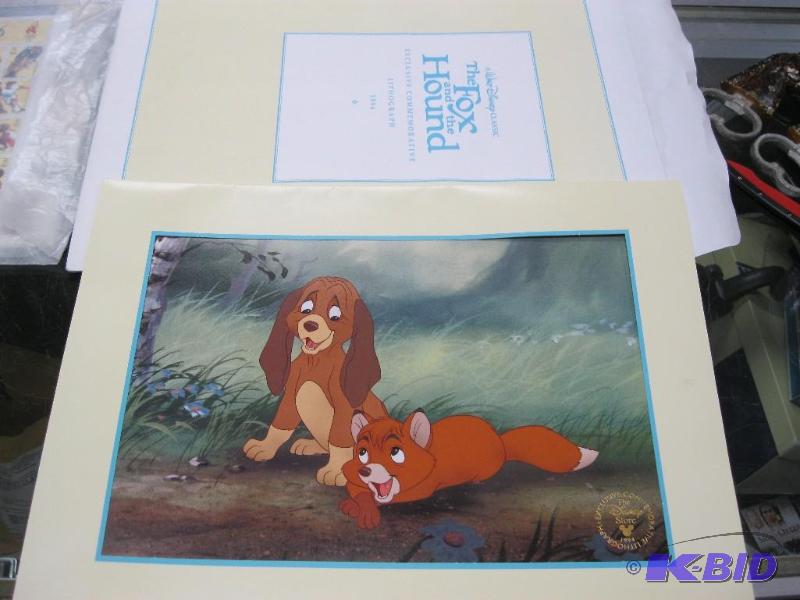Disney Fox And The Hound 1994 Lithograph Prin...