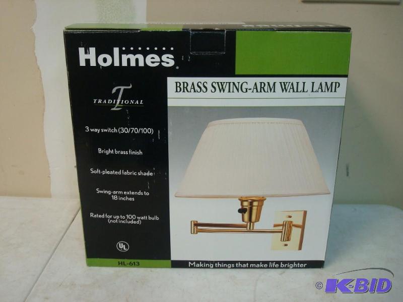 New Holmes Brass Swing Arm Wall Lamp...
