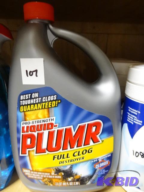 lot 107 image: NEW Liquid Plumr Full Clog Destroyer 80 oz...