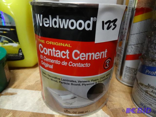lot 123 image: Qty 2 NEW Can DAP Weldwood Contact Cement qt ...