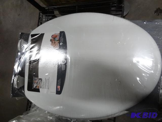 lot 173 image: NEW Mayfair Elongated Toilet Seat, White, Eas...