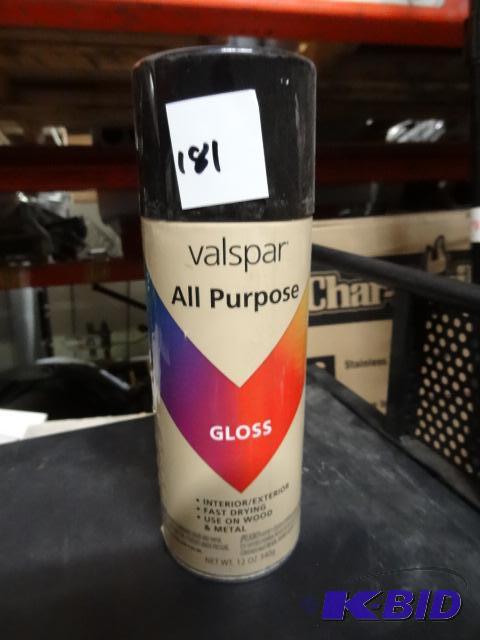 lot 181 image: Qty 3 NEW Valspar All Purpose Spray Paint Glo...