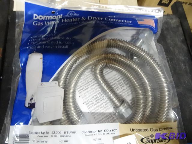 lot 184 image: NEW Dormont Gas Water Heater and Dryer Connec...