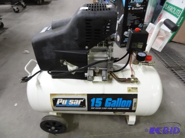 lot 2 image: Used Pulsar PCE6150 Air Compressor, 15 gallon...