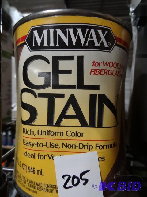 lot 205 image: Qty 3 NEW Minwax Gel Stain for Wood, Veneer, ...