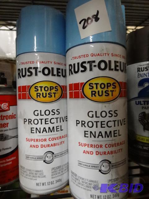 lot 208 image: Qty 6 NEW RustOleum Gloss Protective Enamel. ...