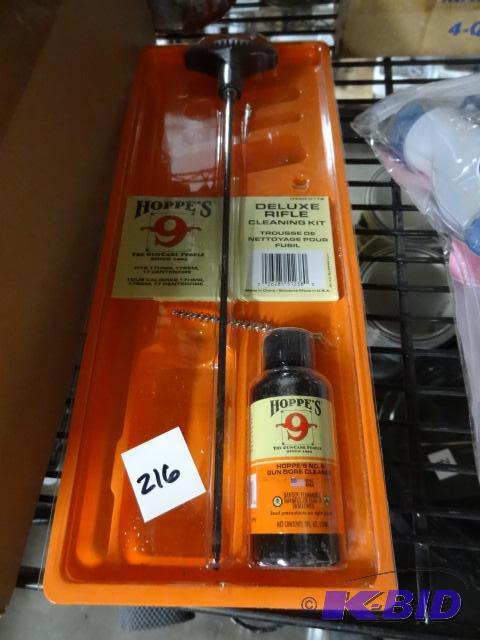 lot 216 image: NEW Hoppes Number 9 Deluxe Rifle Cleaning Kit...