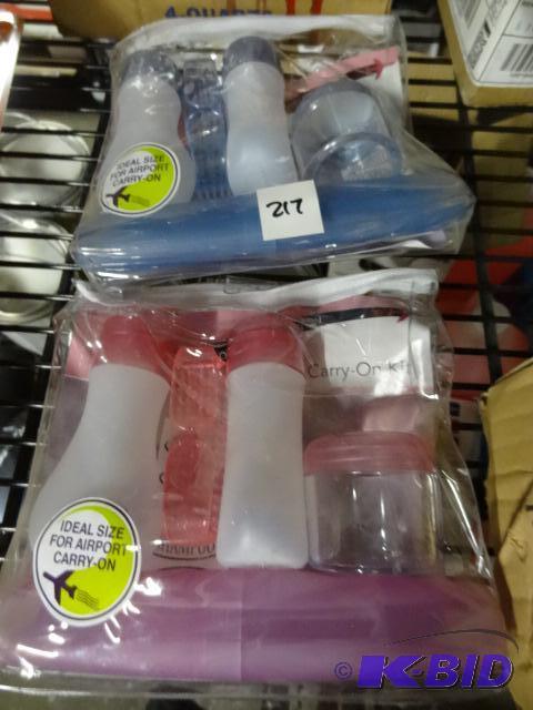 lot 217 image: Qty 2 NEW Travel Airplane Sized Carry On Liqu...
