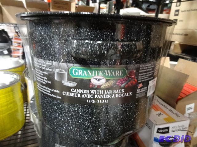 lot 223 image: NEW Granite-Wear 12 Qt Canner with Jar Rack...