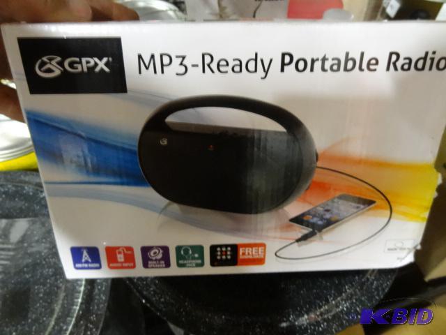 lot 225 image: NEW GPX MP3 Ready Portable Radio and Speaker....