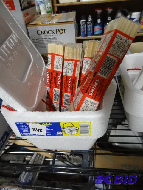 lot 248 image: New lot of 4 packages of wooden shims. 14 shi...