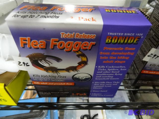 lot 296 image: New 3 pack bonide total release flea fogger. ...