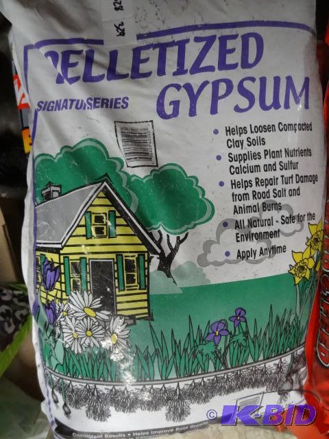 lot 329 image: New bag of pelletized gypsum. Helps loosen co...