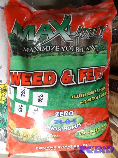 lot 330 image: New bag of a Max Lawn weed and feed. Creates ...
