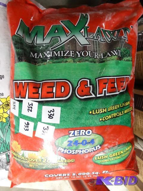 lot 333 image: New bag of a Max Lawn weed and feed. Creates ...