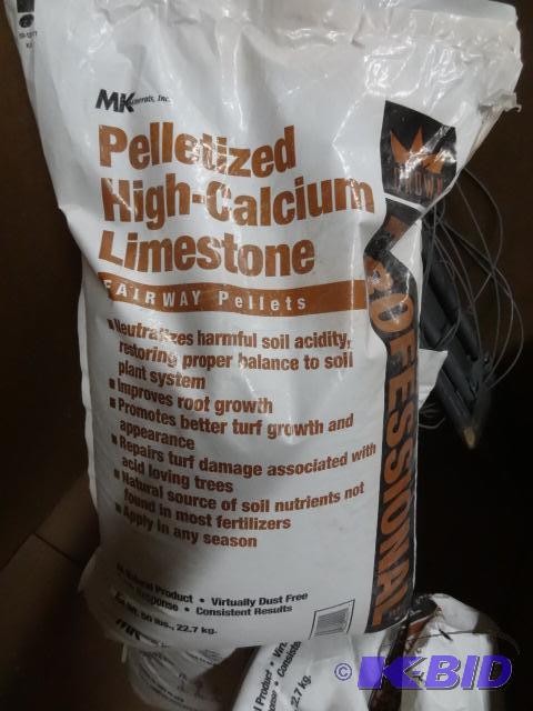 lot 336 image: new bag of pelletized high calcium limestone ...