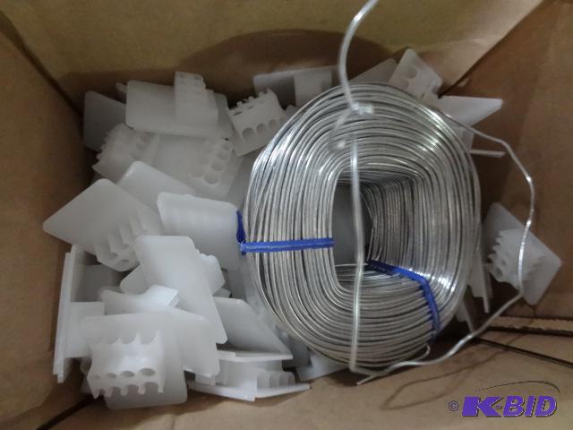 lot 64 image: NEW Coil of Electric Fence Wire PLUS Box of P...