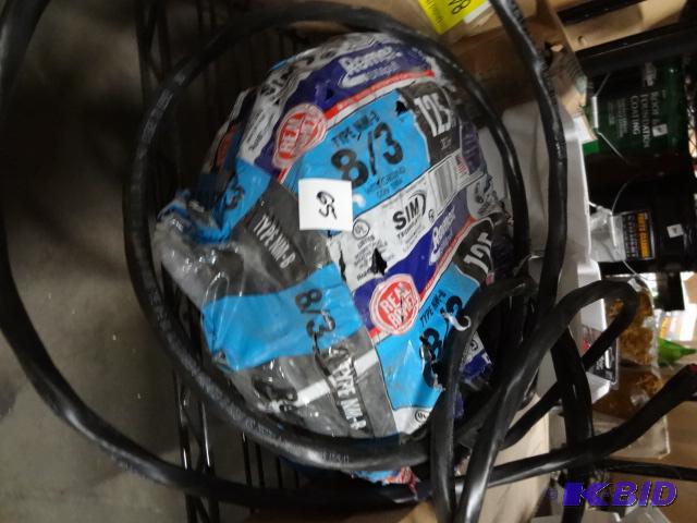 lot 65 image: NEW 125 ft Coil Electric Wire,8-3 With Ground...
