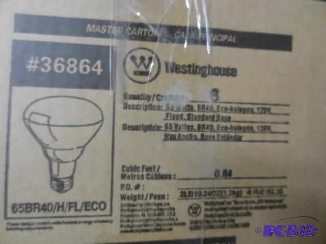 lot 68 image: Qty 6 NEW Westinghouse 65 Watt Halogen Floodl...