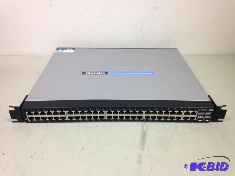 lot 13 image: Cisco Linksys SRW248G4 48-Port 10100 Etherne...