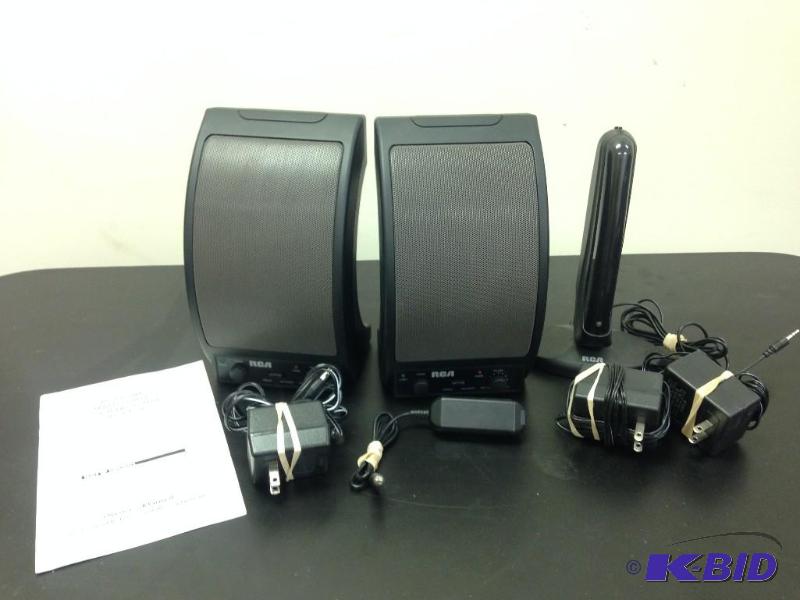 lot 18 image: Pair of RCA Wireless Speakers Model WSP150 ...