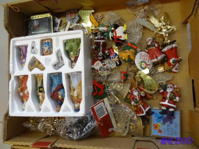 lot 109 image: Nativity figurines. Christmas ornaments...