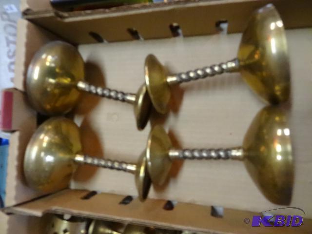 lot 135 image: Brass chalaces...