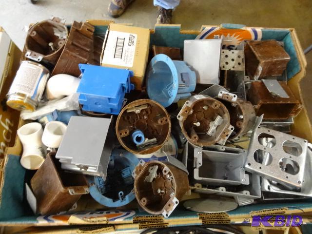 lot 142 image: Box of electrical boxes...