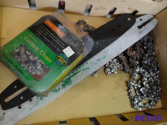 lot 177 image: Misc chain saw chains and bars...