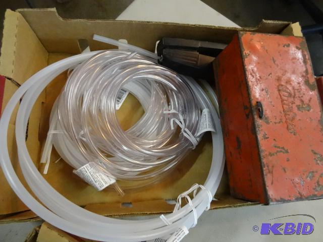 lot 179 image: Vinyl hose. Stapler. Anthes road side reflect...