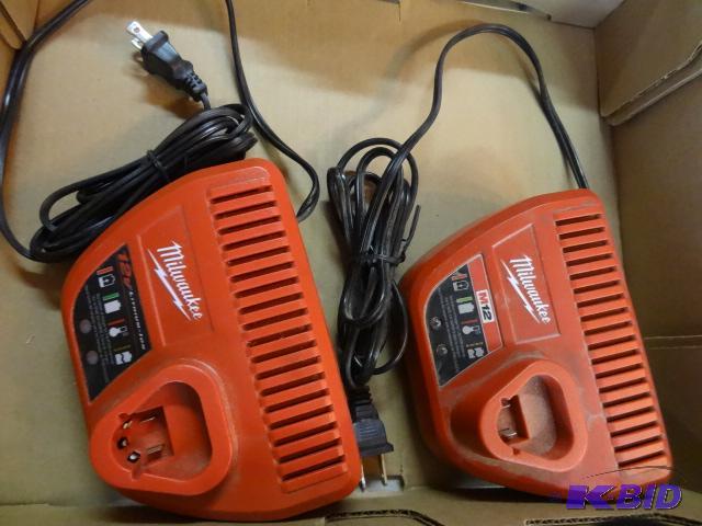lot 182 image: 2 Milwaukee 12 volt chargers...