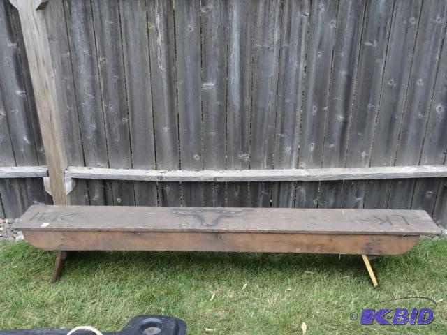 lot 20 image: 84 x 9 x 14 wood bench...