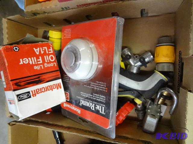 lot 234 image: Garden hose fittings. Oil filter. T stat...