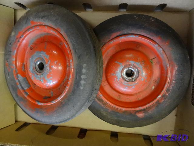 lot 237 image: 2 vintage lawn mower wheels...