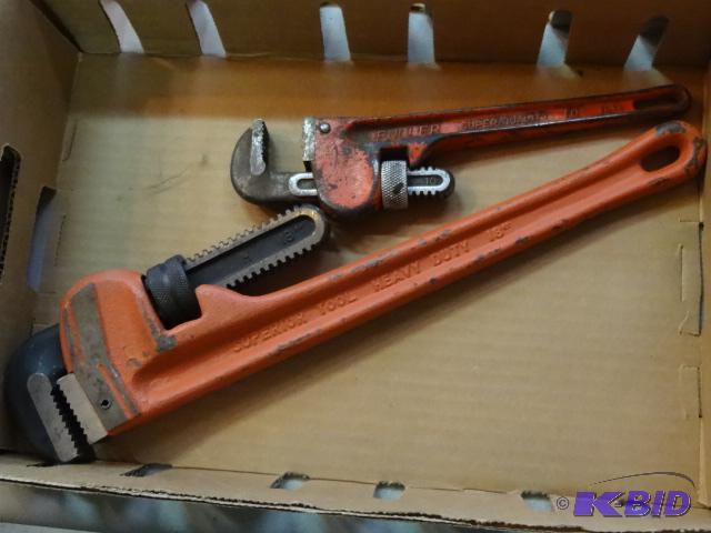 lot 267 image: 18" and 10" pipe wrench....