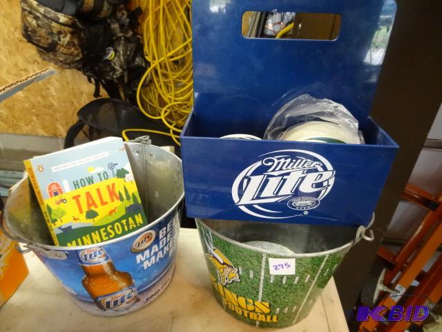 lot 275 image: Miller lite coasters. Condiment holder....