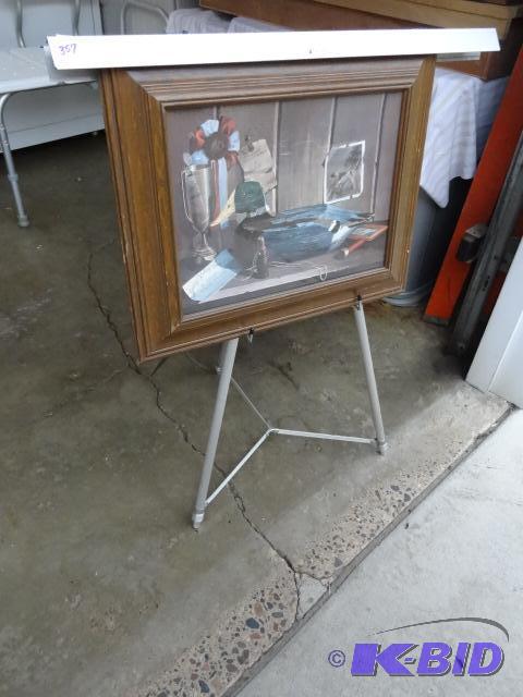 lot 357 image: 17 x 21 print. Decoys. Comes with collapsible...