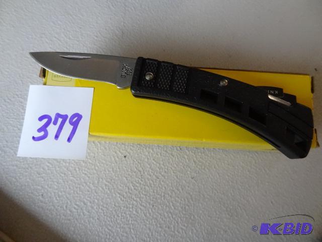 lot 379 image: Mini buck knife. Black...