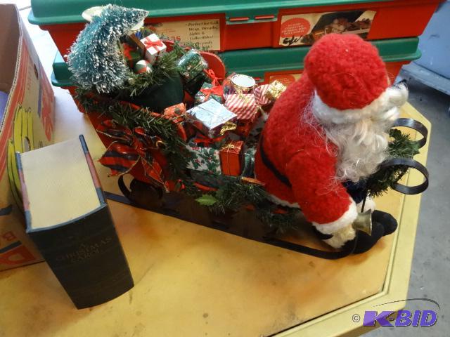 lot 416 image: Santa and sleigh. Book with music box...
