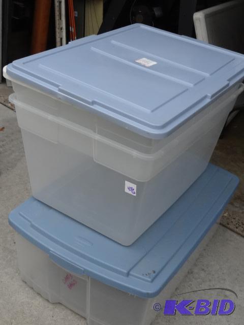 lot 436 image: 3 different sized totes with ids...
