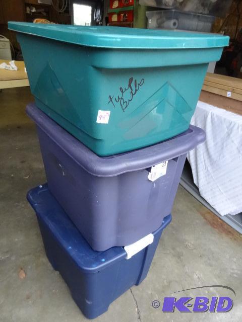 lot 441 image: 21, 14, 20 gal totes with lids...