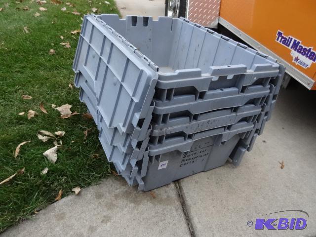lot 445 image: 4 stackable totes with lids...