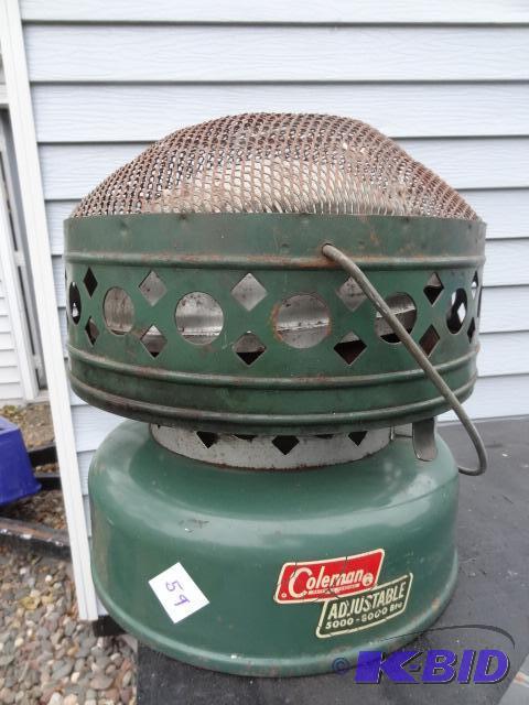 lot 59 image: Coleman catalytic heater. 5000-8000 BTU...