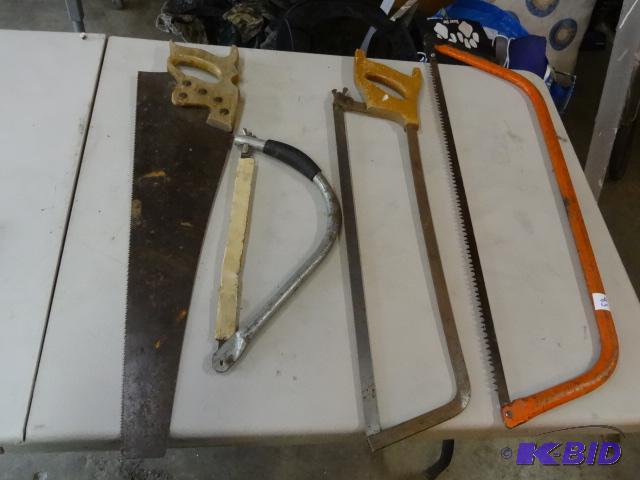 lot 83 image: 3 wod saws and 1 meat saw...