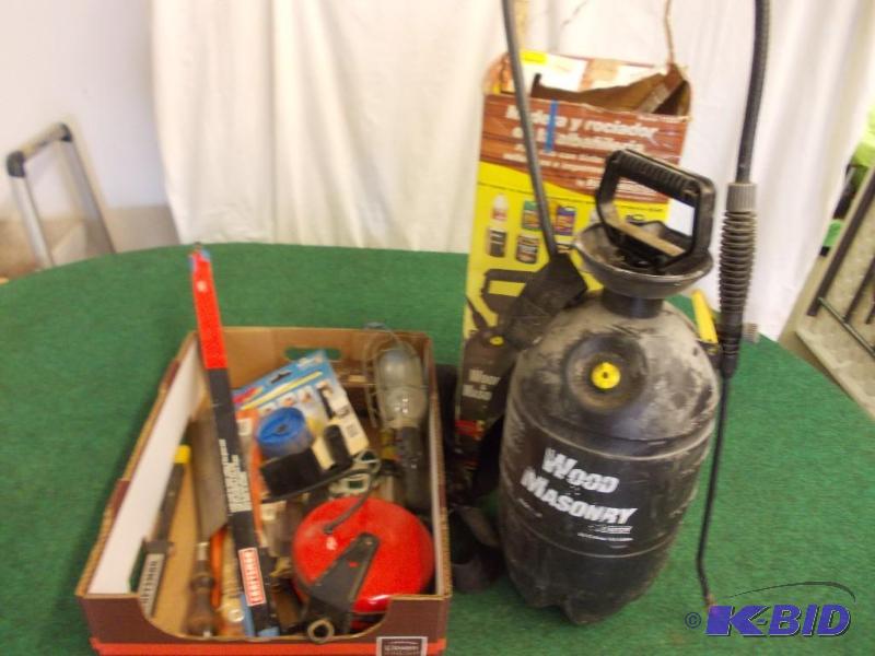 lot 39 image: Retractable Trouble Light, Hand Saws, Assorte...
