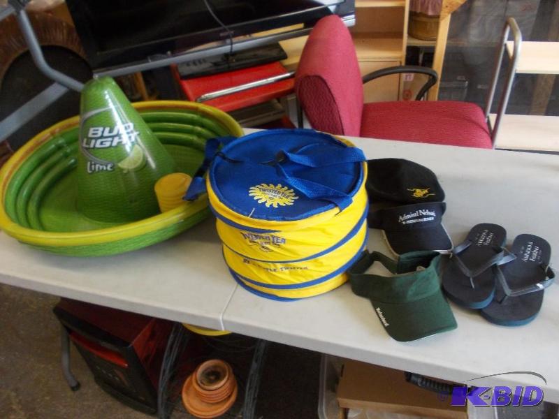 lot 48 image: Bud Light Lime Inflatable Sombrero Cooler, Tw...